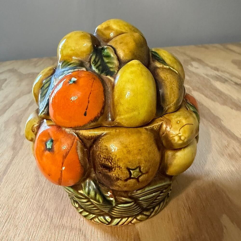 Inarco Citrus Bowl Japan Vintage‎ Orange Spice Canister E3354